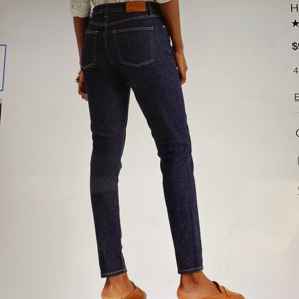 Lauren Ralph Lauren High-Rise Permier Dark Wash Jeans Sz 12 - Picture 1 of 11